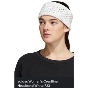 Adidas Fleece Lined Crestline Bandana White Crochet Adult Women's Fit New